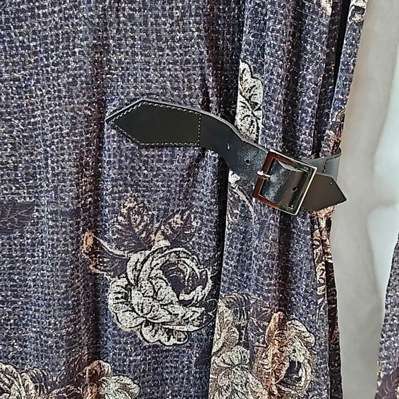 Fuzzi  Womens Multicolor Floral Italian Lined Long Sleeve Tule Shift Dress Sz M - Picture 6 of 8